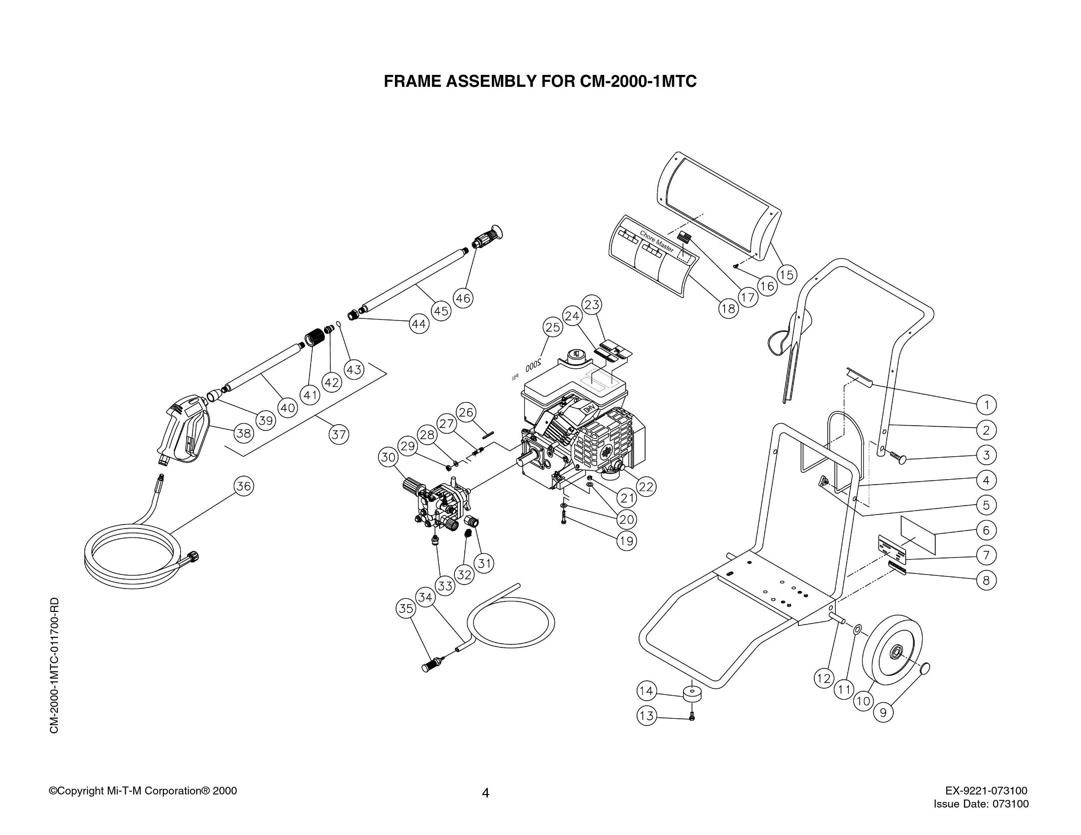 MI-T-M CM-2000-1MTC pressure washer parts, pumps, repair kits, breakdowns & manuals
